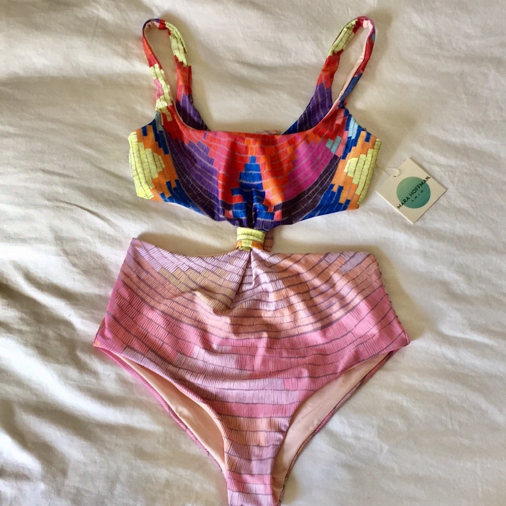 NWT Mara Hoffman Monokini, Mosaic Pattern, Lrg